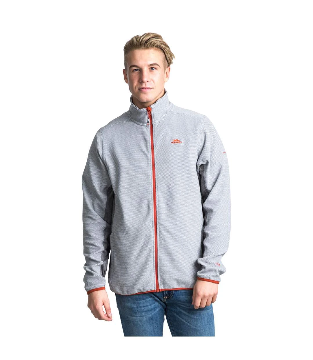 Trespass Mens Mirth Fleece Jacket (Carbon Stripe) 5 Trespass Mens Mirth Fleece Jacket (Carbon Stripe) - Image 3