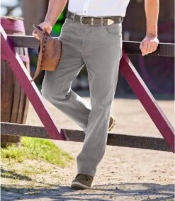 Men's Grey Regular Stretch Jeans