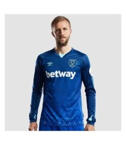 Umbro Mens 23/24 West Ham United FC Long-Sleeved Third Jersey (Blue)