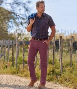 Men's Burgundy Stretch Chino Pants -Featured Men'S Clothing Stores 01b59cac1f1283befaadc35534142ed6