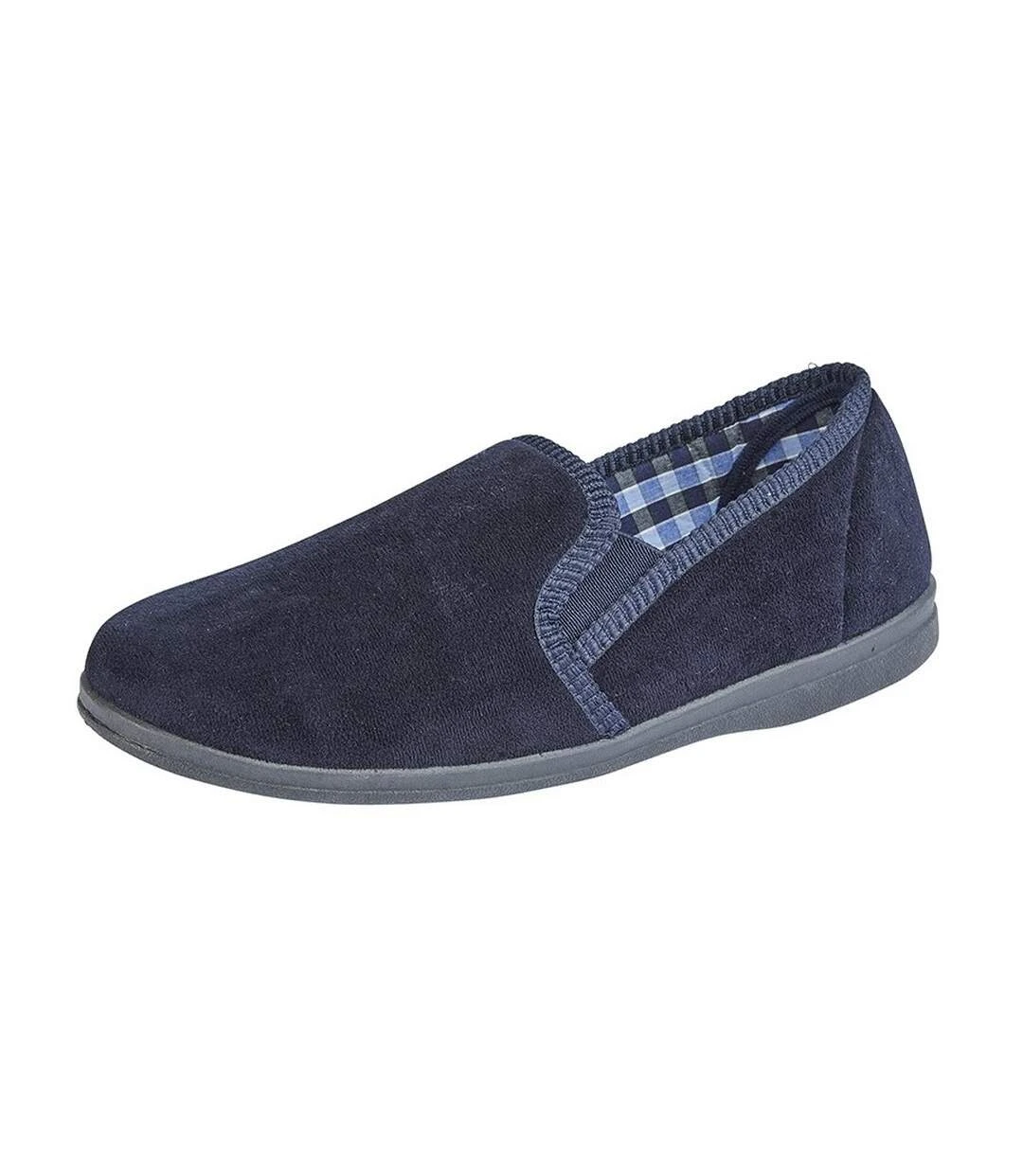 Sleepers Mens Wilson Velour Slippers (Navy) 3 Sleepers Mens Wilson Velour Slippers (Navy)