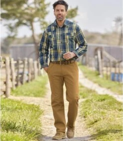 Men's Stretch Chino Pants - Ochre -Featured Men'S Clothing Stores 0828e1bff6038a63c3e109f7900f0876