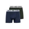 Duck And Cover Mens Galton Boxer Shorts (Pack Of 2) (Green/Blue)