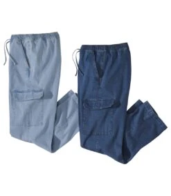 Pack Of 2 Men's Casual Jeans - Dark And Light Blue