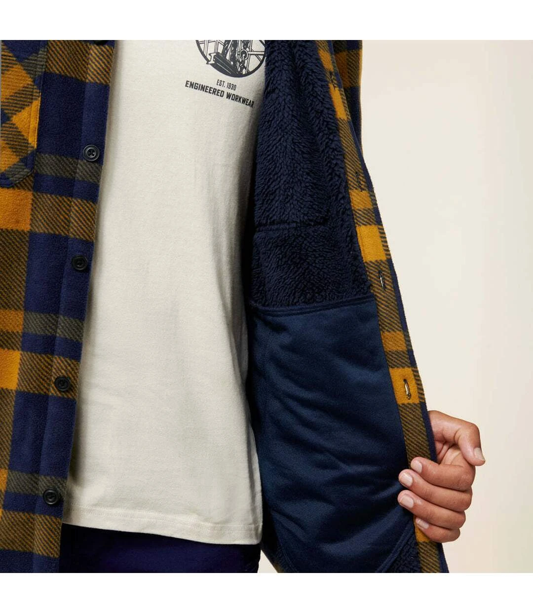 Hard Yakka Mens Sherpa Fleece Jacket (Oak) 5 Hard Yakka Mens Sherpa Fleece Jacket (Oak) - Image 3