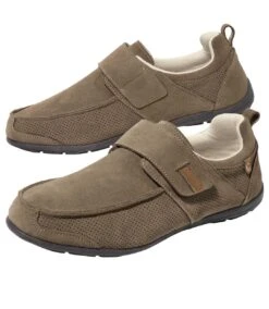 Men's Taupe Moccasins - Split Leather