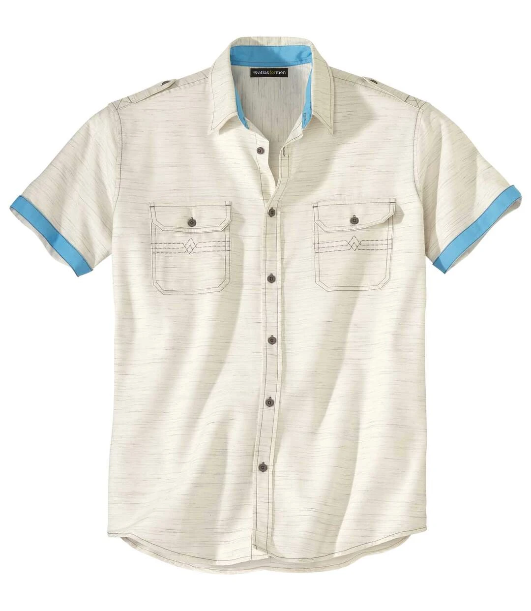 Men's Ecru Aviator-Style Shirt 5 Men's Ecru Aviator-Style Shirt - Image 3