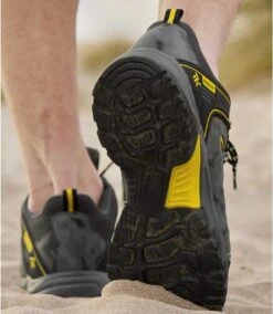 Men's Mid-Rise Camouflage Hiking Shoes - Black Grey Yellow -Featured Men'S Clothing Stores 10ea909769ca5457a2bc4b30656d4116