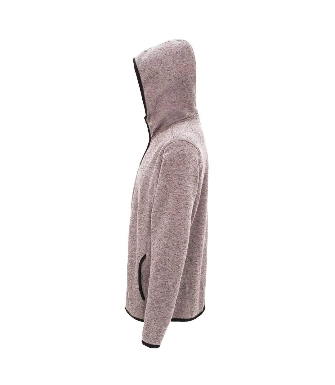 Tri Dri Mens Melange Knit Fleece Jacket (Heather Grey/Black Fleck) 5 Tri Dri Mens Melange Knit Fleece Jacket (Heather Grey/Black Fleck) - Image 3