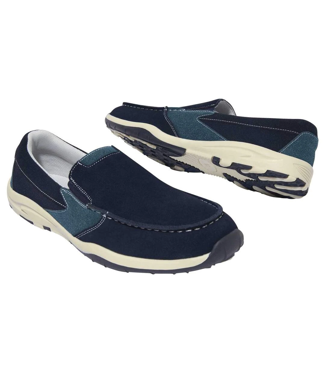 Men's Elasticated Loafers - Navy 3 Men's Elasticated Loafers - Navy