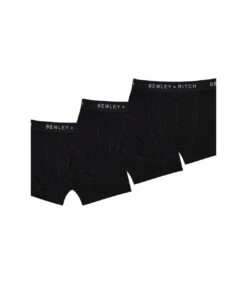 Bewley & Ritch Mens Andross Boxer Shorts (Pack Of 3) (Black)