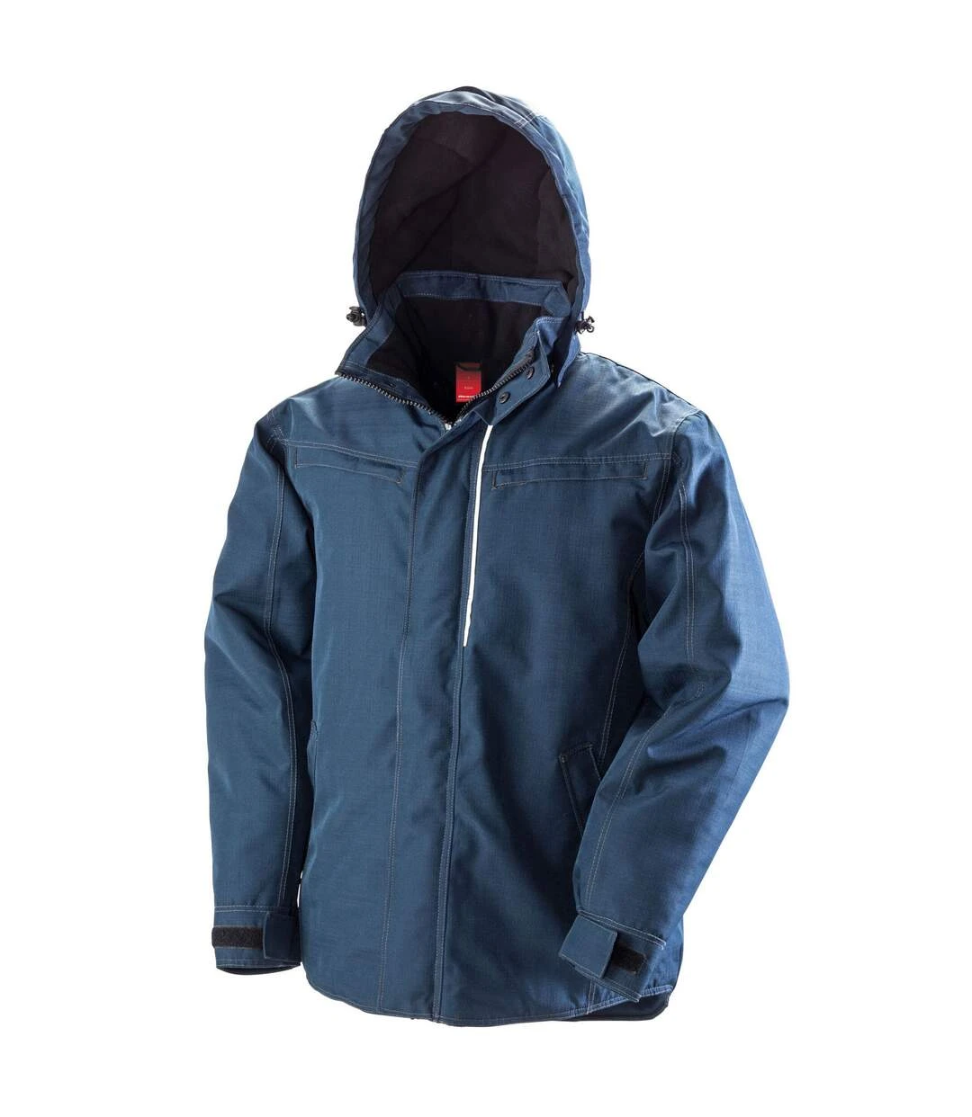 WORK-GUARD By Result Unisex Adult Textured Denim Jacket (Navy Blue) 3 WORK-GUARD By Result Unisex Adult Textured Denim Jacket (Navy Blue)