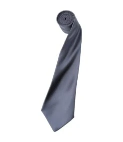 Premier® Premier Mens Plain Satin Tie (Narrow Blade) (Pack Of 2) (Steel) (One Size)