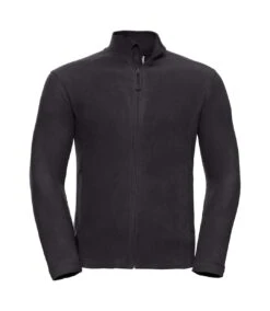 Russell Europe Mens Full Zip Anti-Pill Microfleece Top (Black)