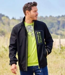 Men's Microfleece-Lined Softshell Jacket - Black Lime Green 13 Men's Microfleece-Lined Softshell Jacket - Black Lime Green -Featured Men'S Clothing Stores 1b4639b1fd863cacffa2b5361fafcbcf