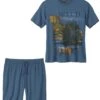 Men's Jersey Pyjama Short Set - Blue