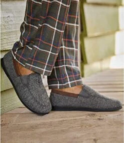 Men's Sherpa-Lined Elasticated Slippers - Dark Grey -Featured Men'S Clothing Stores 203baa7bddae2e5067f41b677fa71061