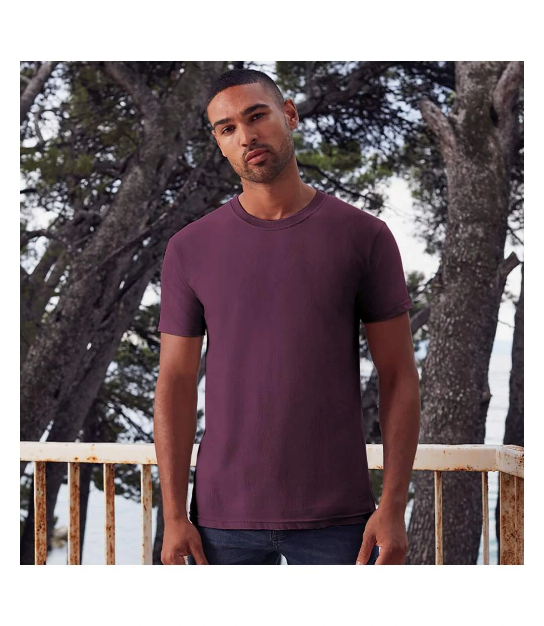 Fruit Of The Loom Mens Ringspun Premium Tshirt (Burgundy) 4 Fruit Of The Loom Mens Ringspun Premium Tshirt (Burgundy) - Image 2