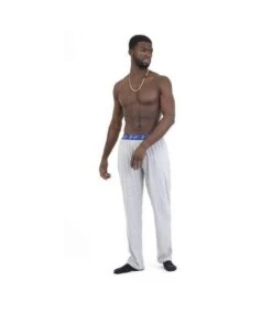 Brave Soul Mens Contrast Lounge Pants (Grey/Royal)