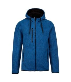 Proact Mens Heather Hooded Jacket (Light Royal Blue Melange)