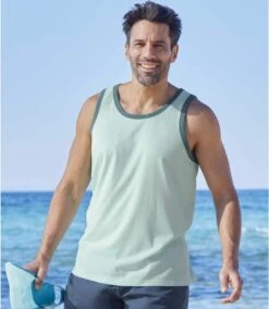 Pack Of 3 Men's Beach Tank Tops - Light Turquoise Green Orange -Featured Men'S Clothing Stores 247ab7267e18ecc83d7a9113cc0a4977