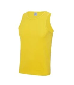 Just Cool Mens Sports Gym Plain Tank/Vest Top (Sun Yellow)