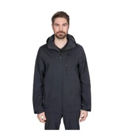 Trespass Mens Weir Waterproof Jacket (Black) -Featured Men'S Clothing Stores 268BC4D1D9DB73F5A1A2009D55CD8927DC3EE0B9737B5274DE99DA684E16C0D5