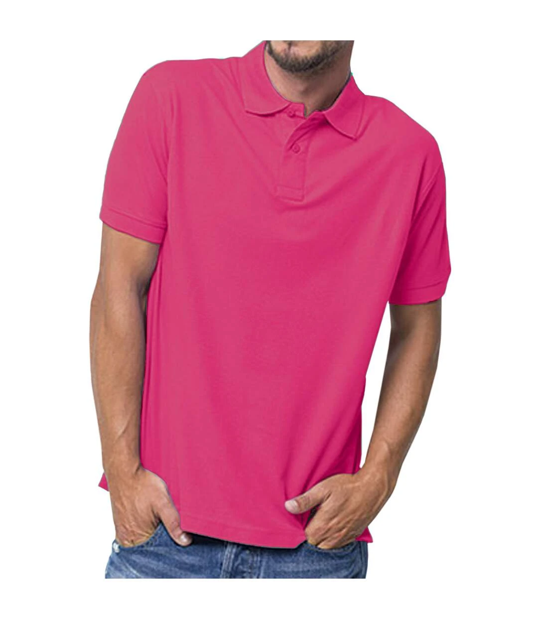 Russell Mens 100% Cotton Short Sleeve Polo Shirt (Fuchsia) 4 Russell Mens 100% Cotton Short Sleeve Polo Shirt (Fuchsia) - Image 2