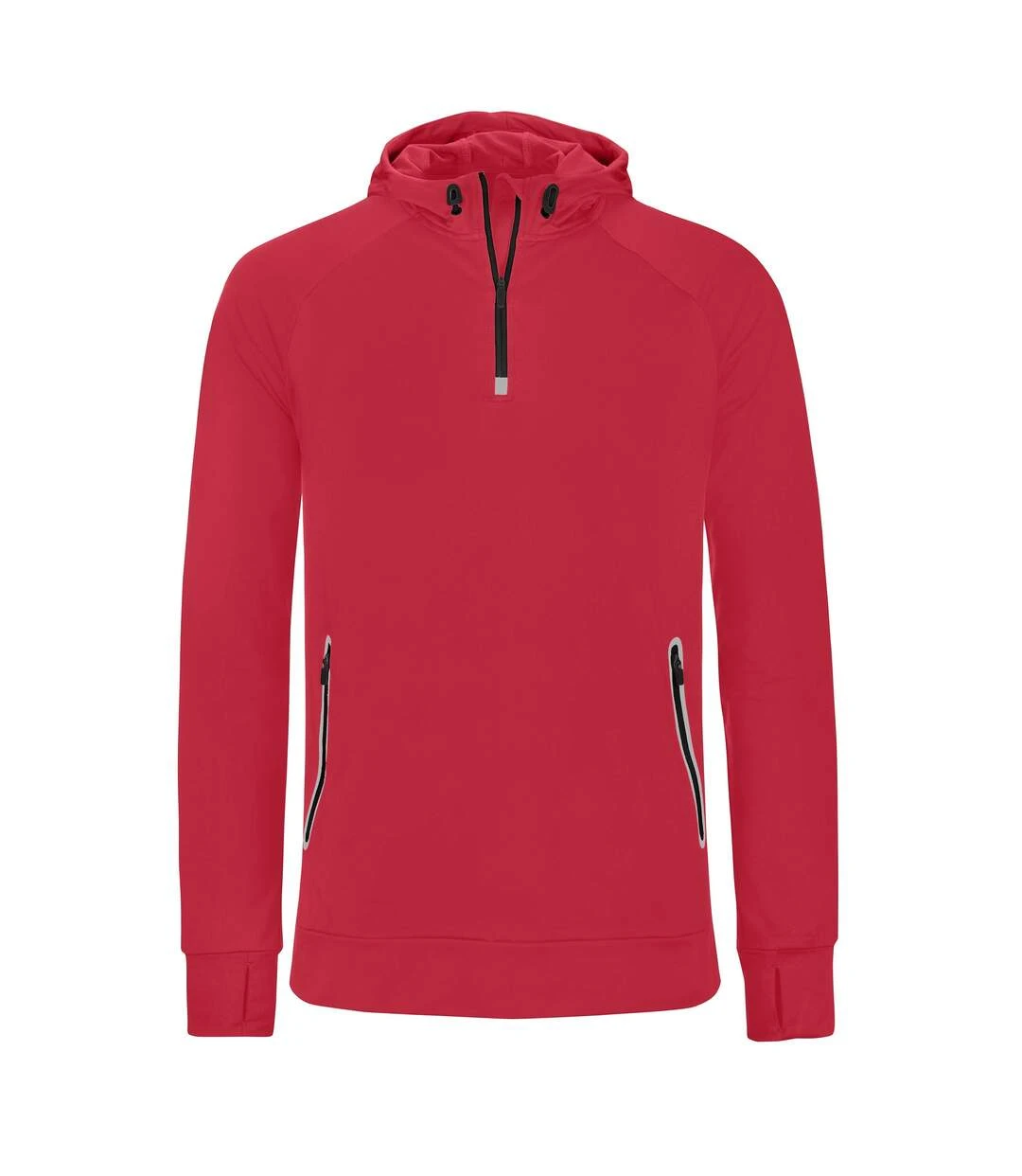 Proact Mens Hooded Zip Neck Sweatshirt (Red) 3 Proact Mens Hooded Zip Neck Sweatshirt (Red)