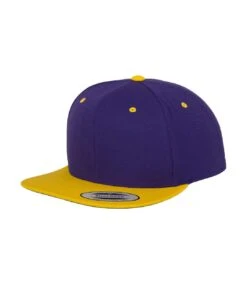 Yupoong Mens The Classic Premium Snapback 2-Tone Cap (Purple/Gold)
