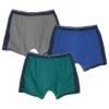 Pack Of 3 Men's Stretch Boxer Shorts - Grey Blue Green -Featured Men'S Clothing Stores 2bac9582de3eebac0f8bae0b81156a6a