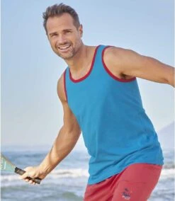 Pack Of 3 Men's Summer Tank Tops - Blue Red Navy -Featured Men'S Clothing Stores 2bf8581b8335a6cab5b60921dc5a7eaa