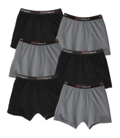 Pack Of 6 Men's Boxers - Black Grey