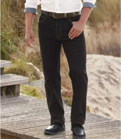 Pack Of 2 Men's Stretch Jeans - Black Blue -Featured Men'S Clothing Stores 2d613ef5ac8ddbf2647edc654af283cf