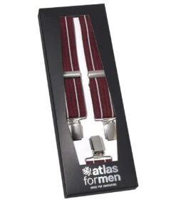 Men's Striped Burgundy Suspenders Gift Set -Featured Men'S Clothing Stores 2d76acab4fef49c59721df762ae007d7