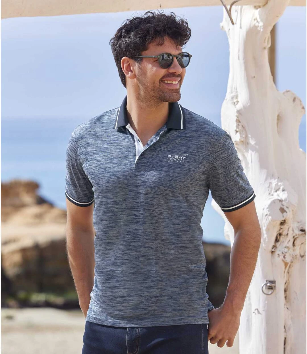 Pack Of 3 Men's Summer Polo Shirts - Green Coral Blue 9 Pack Of 3 Men's Summer Polo Shirts - Green Coral Blue - Image 7