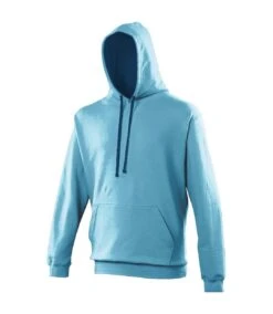 Awdis Varsity Hooded Sweatshirt / Hoodie (Hawaiian Blue/ Oxford Navy)