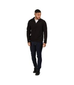 Regatta Mens Micro Zip Neck Fleece Top (Black) -Featured Men'S Clothing Stores 31F30F9AF28280FB946685E1711407F4EEBAA15614E5FF68F1FB307DD627B1B1