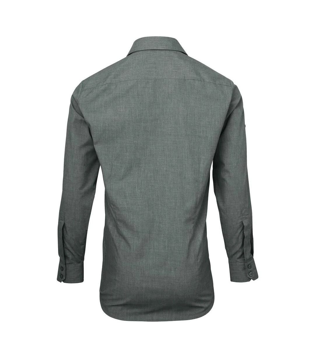 Premier® Premier Mens Poplin Cross-Dye Roll Sleeve Shirt (Grey Denim) 4 Premier® Premier Mens Poplin Cross-Dye Roll Sleeve Shirt (Grey Denim) - Image 2