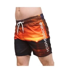 Crosshatch Mens Shelford Sunset Swim Shorts (Orange)