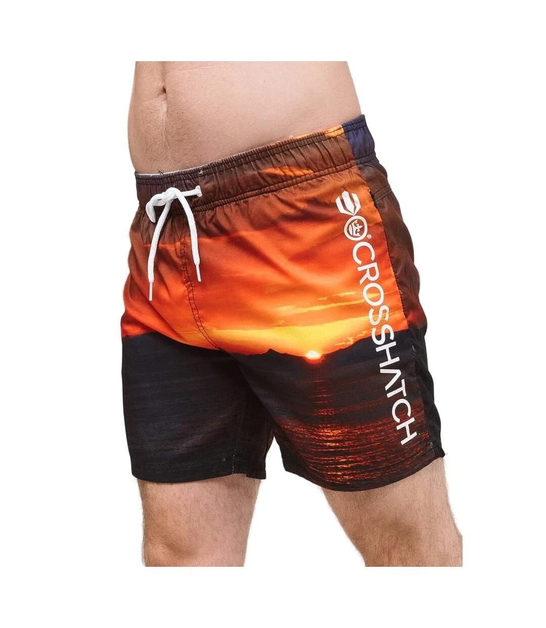 Crosshatch Mens Shelford Sunset Swim Shorts (Orange) 3 Crosshatch Mens Shelford Sunset Swim Shorts (Orange)