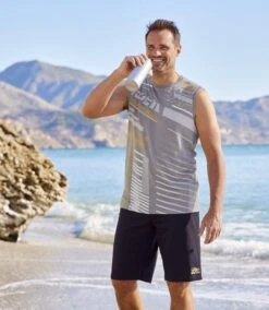 Pack Of 3 Men's Sporty Tank Tops - Grey White Yellow -Featured Men'S Clothing Stores 3419a49160f313852ebc7c4f07cae7d0