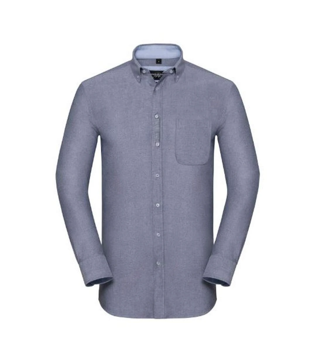 Russell Collection Mens Long Sleeve Tailored Oxford Shirt (Oxford Blue/Oxford Navy) 4 Russell Collection Mens Long Sleeve Tailored Oxford Shirt (Oxford Blue/Oxford Navy) - Image 2