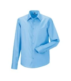 Russell Mens Ultimate Non-Iron Tailored Long-Sleeved Formal Shirt (Bright Sky)