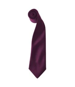 Premier® Premier Colors Mens Satin Clip Tie (Pack Of 2) (Aubergine) (One Size)