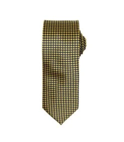 Premier® Premier Mens Puppy Tooth Formal Work Tie (Gold) (One Size)