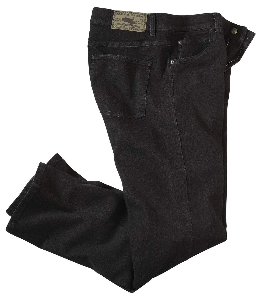 Men's Black Stretch Denim Jeans 4 Men's Black Stretch Denim Jeans - Image 2