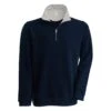 Kariban Mens Trucker Zip Neck Sweatshirt (Navy/Heather)