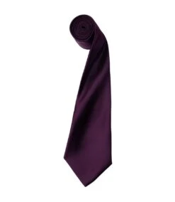 Premier® Premier Mens Plain Satin Tie (Narrow Blade) (Aubergine) (One Size)