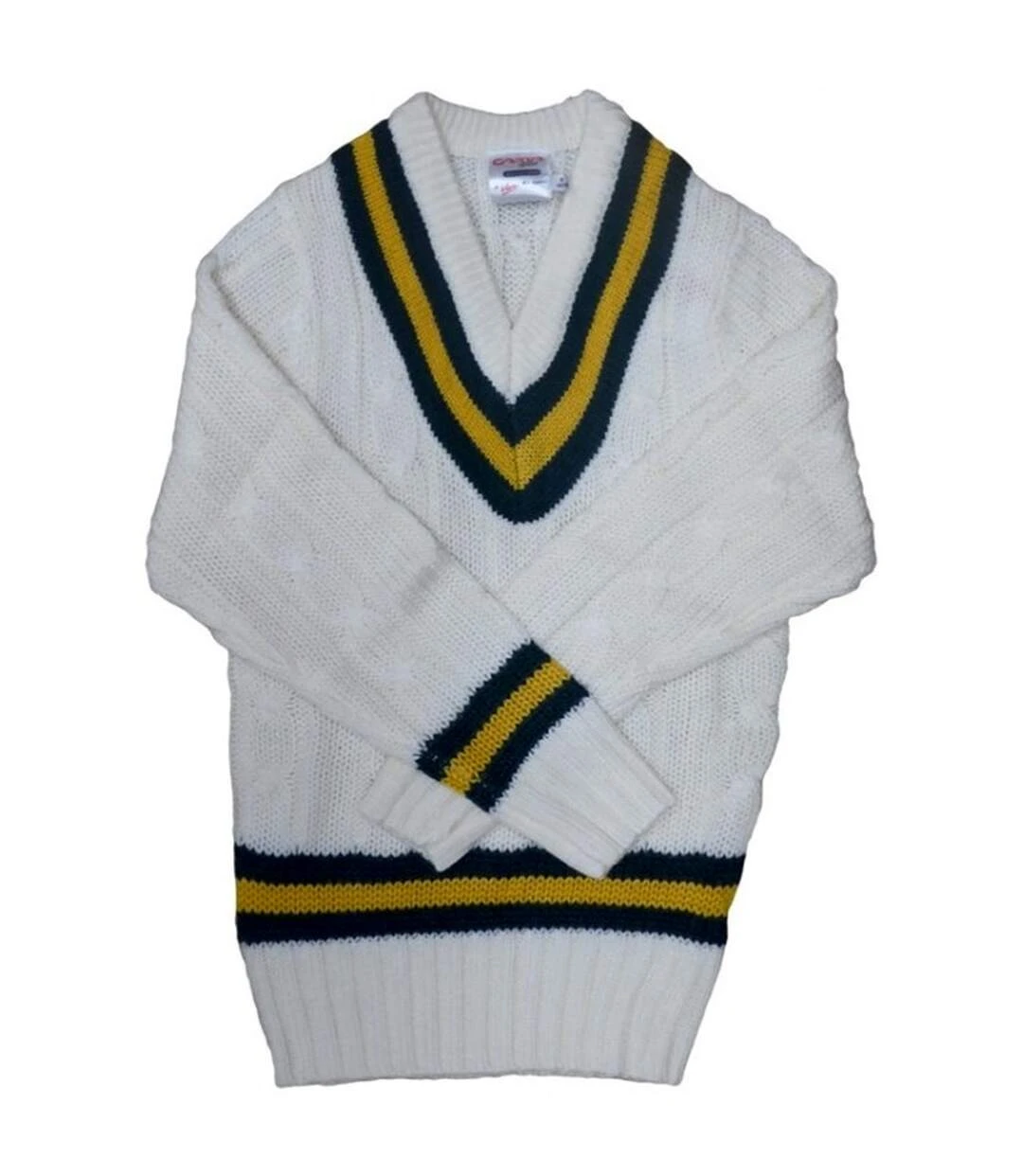 Carta Sport Mens Cricket Sweater (White/Green/Amber) 3 Carta Sport Mens Cricket Sweater (White/Green/Amber)